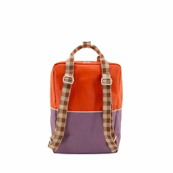 Sticky Lemon Backpack Large | Colourblocking | Orange Juice + Plum Purple + Schoolbus Brown