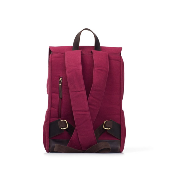 O My Bag Mau's Backpack Burgundy Waxed Canvas