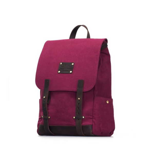O My Bag Mau's Backpack Burgundy Waxed Canvas