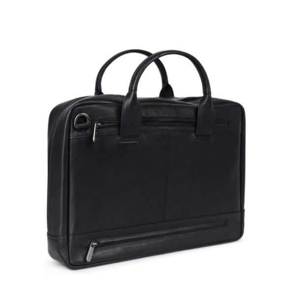 Plevier Gherkin leren laptoptas 15.6 inch 1 vak zwart