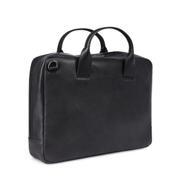 Plevier Gherkin leren laptoptas 15.6 inch 1 vak zwart